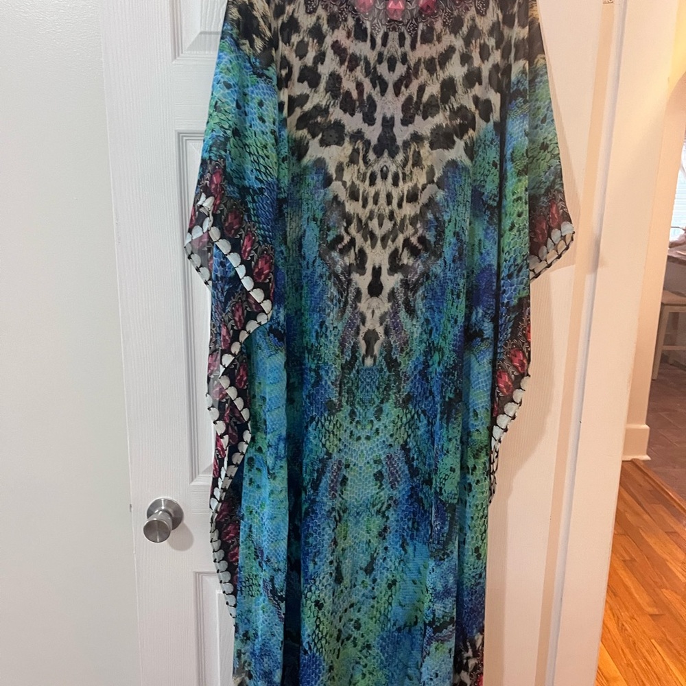 Sakkas Vibrant Jewel-Embellished Kaftan